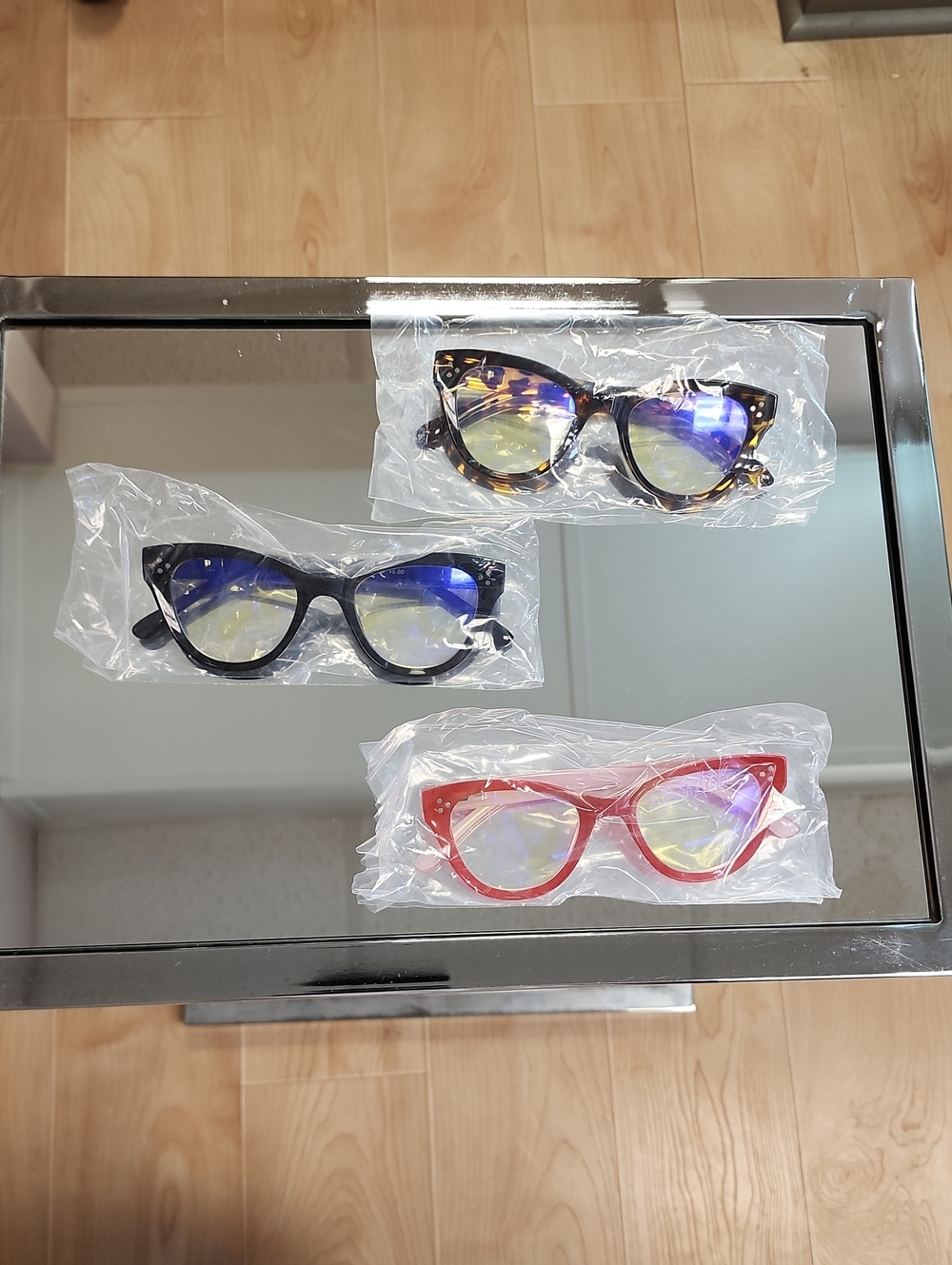 Cat Eye Sunglasses Set - Tortoise, Black, & Red Frames